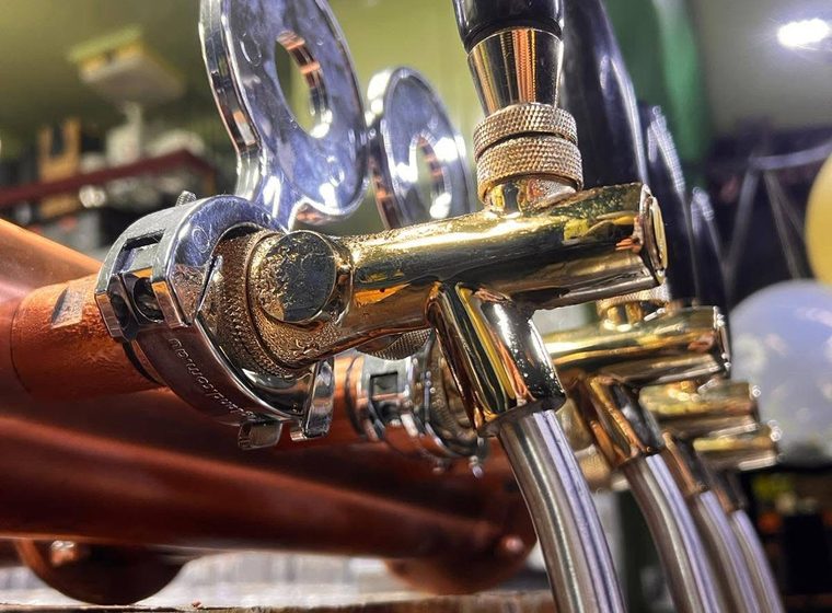 Beer taps on the mobile bar