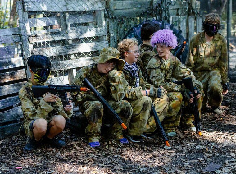 Blasters laid out and prepped before a session